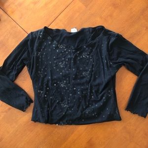 Hanky Panky black mesh top with sequins . Size large